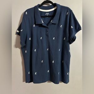 Disneyland Walt Disney World Blue Mickey Embroidered Short Sleeve Polo Size 2X